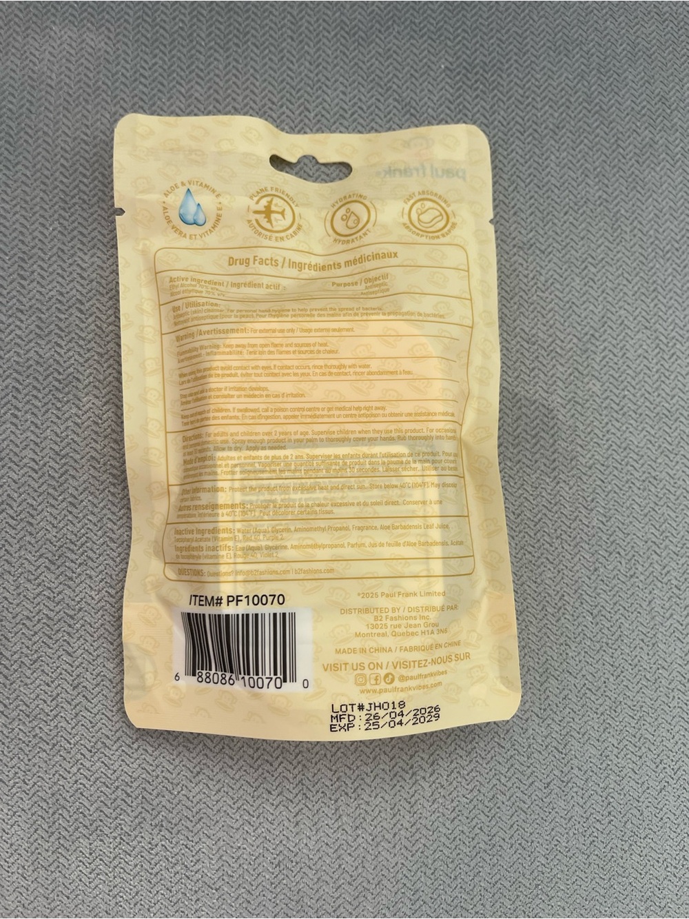 Paul Frank Beach Coco Hydrating Hand Sanitizer - Picture 2 of 2